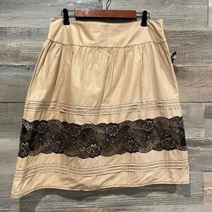 Axcess 14 NWT tan/black lace a line skirt